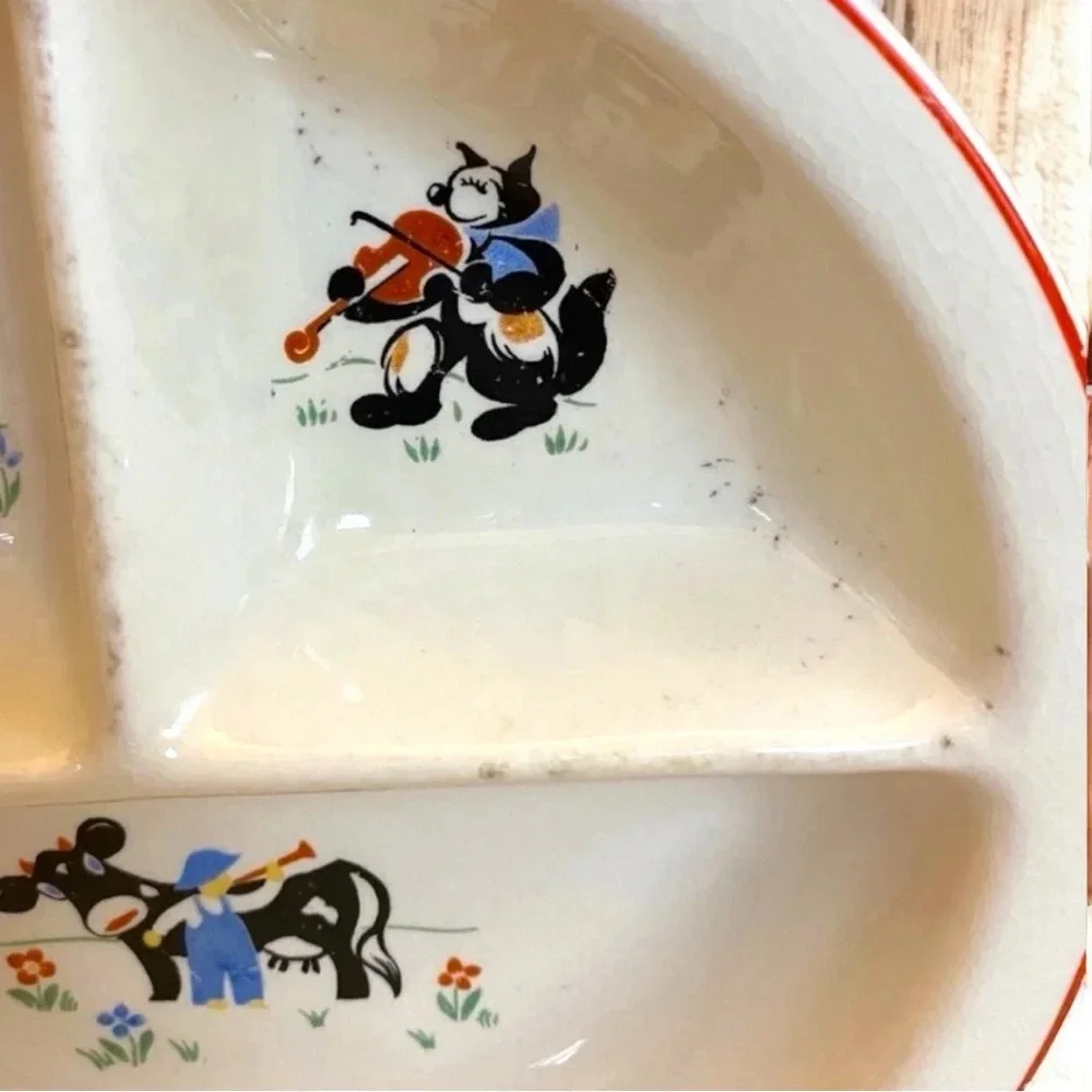 VINTAGE 1930s Salem China Co. Child’s Baby Feeding Dish/Bowl - Hey Diddle Diddle
